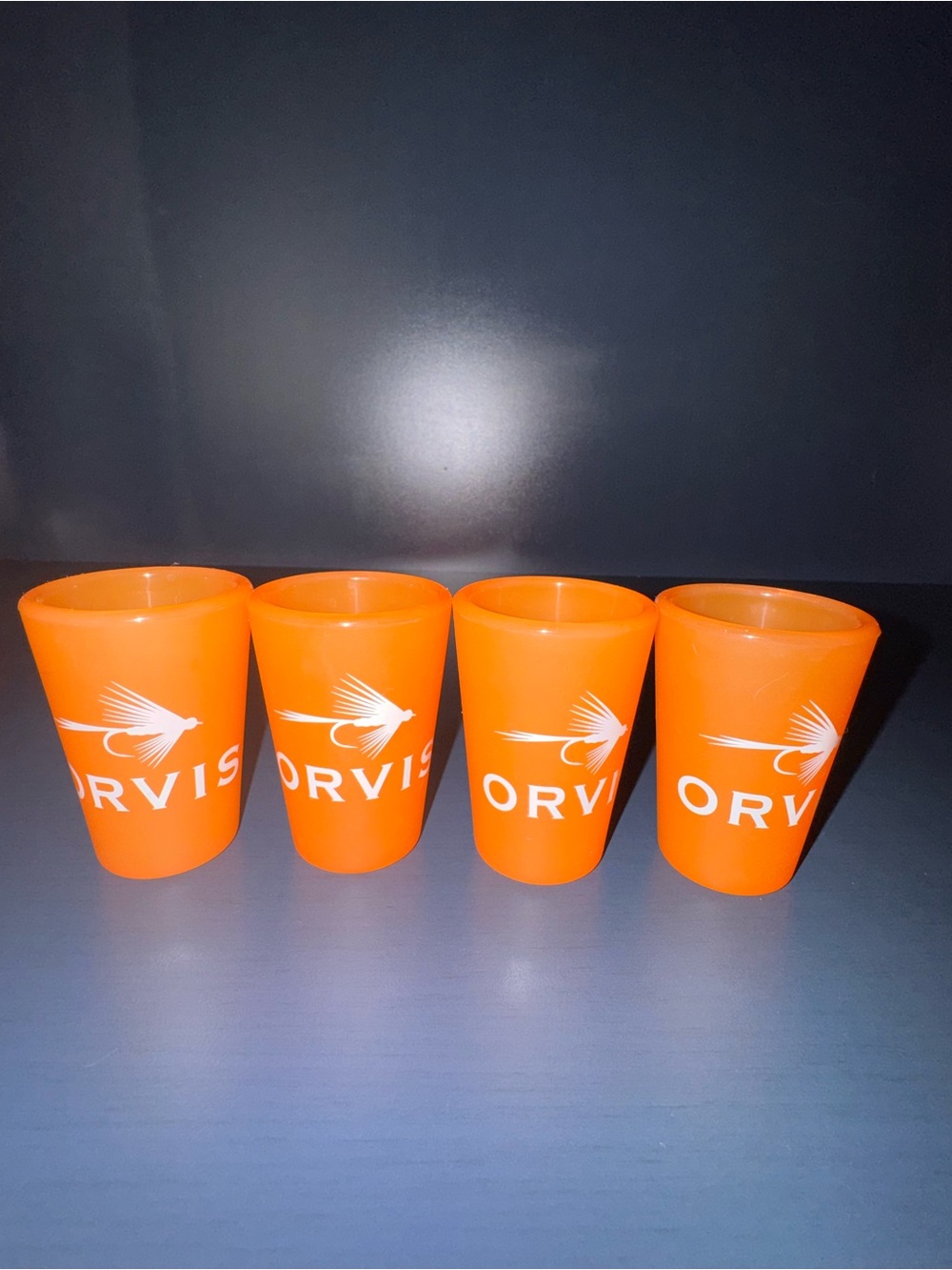 Orvis Neon Orange Silipint Silicone Shot Glasses Set of Four